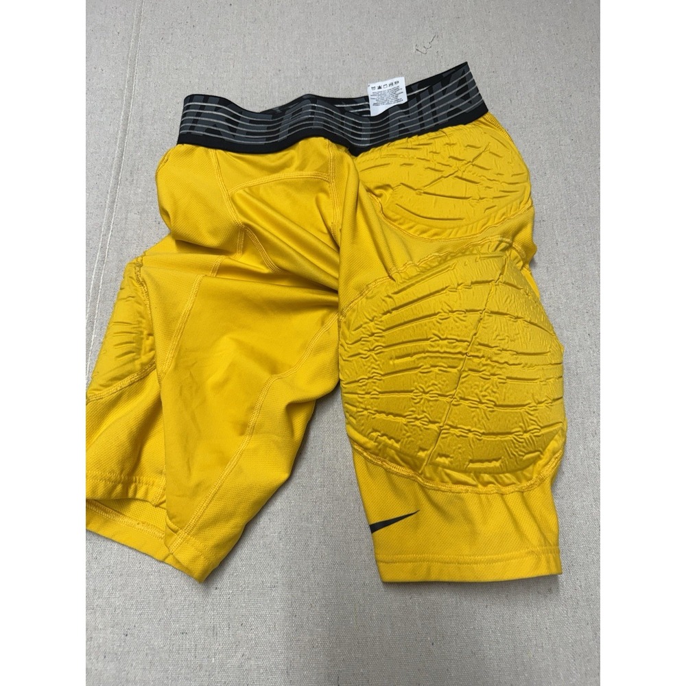 Nike Men’s Large Basketball Padded Compression Shorts Yellow Black